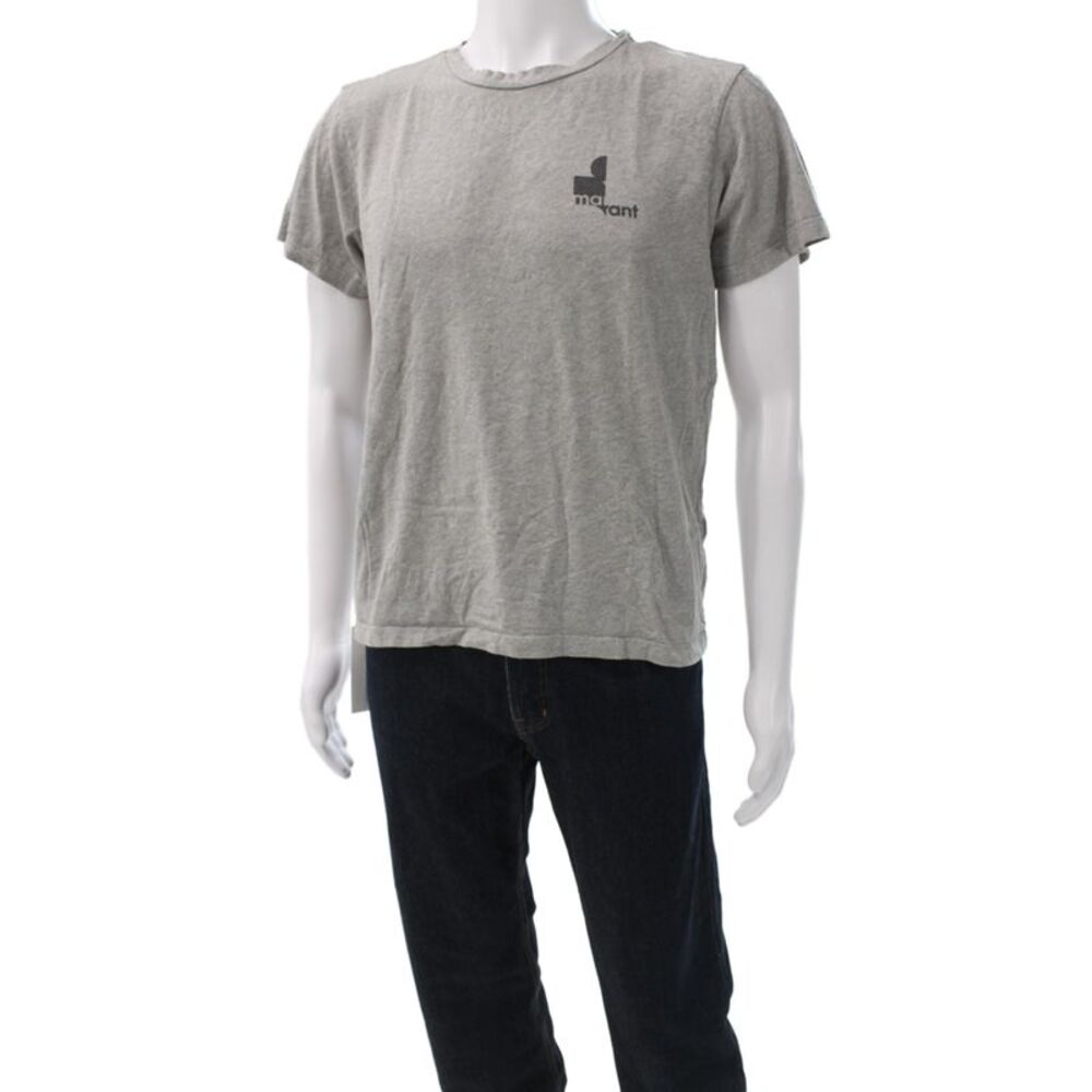Isabel Marant Mens Basic T-Shirt Gray Cotton Short Sleeve Crew Neck Size S
